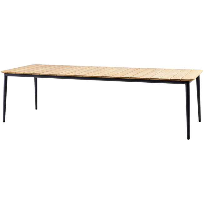 Photo of Core Dining Table, 274x90, Lava Grey, Table Top: Teak, Frame: Aluminium - Outdoor Dining Table - Foersom & Hiort-lorenzen Mdd - Grey - Metal/Wood