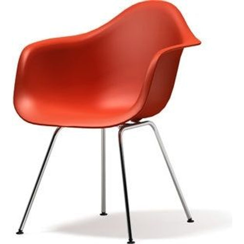 Photo of Eames Plastic Chair Dsx - 03 Poppy Red - Chrome Base - Matstolar - Charles & Ray Eames - Röd - Metall/plast