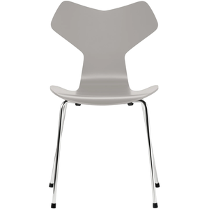 Photo of 3130 Grand Prix, lacquered, Nine grey, underframe chrome-plated steel - Dining chairs - Arne Jacobsen