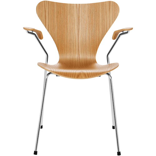 Photo of 3207 Sjuan, Coloured Ash veneer, Nine Grey - Dining chairs - Arne Jacobsen - Grey - Metal/wood