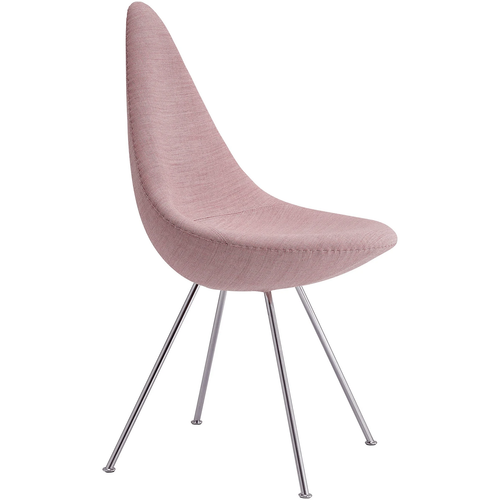 Photo of 3110 Droppen - Fully upholstered, Fabric, Canvas - 614 - Dining chairs - Arne Jacobsen - Pink - Metal/textile material/plastic