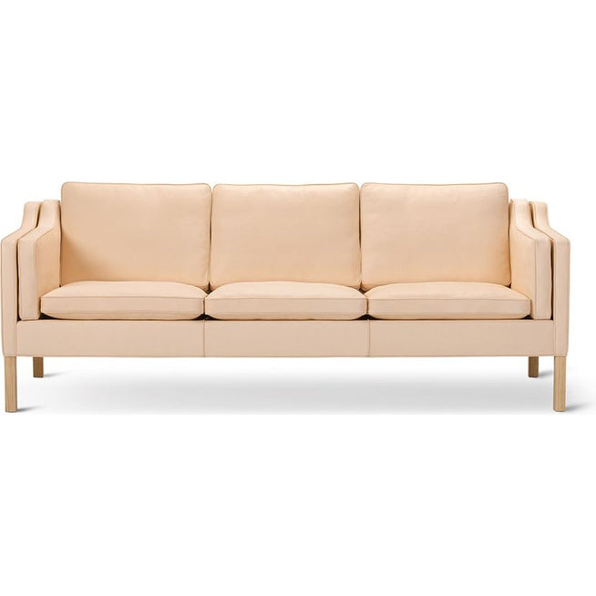 Photo of Mogensen 3-seater Sofa 2213 By Børge Mogensen - 3 Personers Sofa - Max 98 Black / Black Lacquered Oak - W221 X D81 X H80 X Sh43 Cm