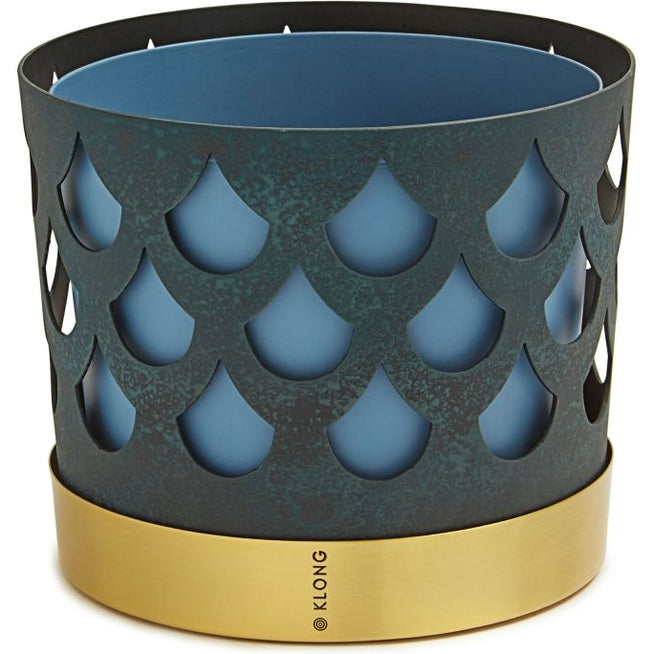 Photo of Trio Flower Pot - Medium, Drop, Grey-Blue - Pots & Vases - Ania Pauser - Gold, Blue