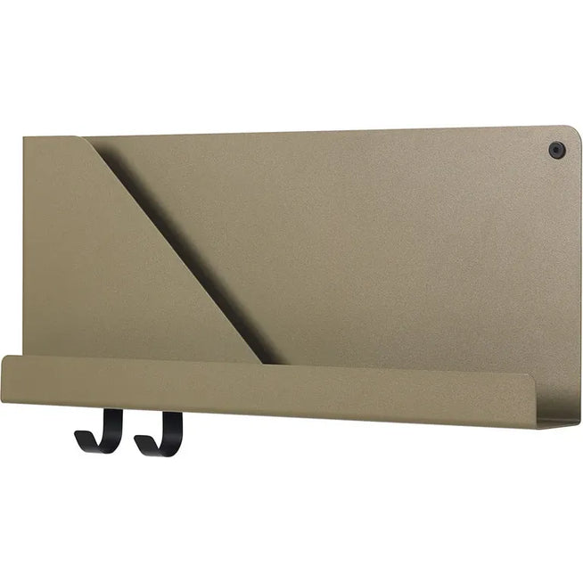 Photo of Folded Shelves Small, Olive - Wall shelves - Johan van Hengel - Black - Metal