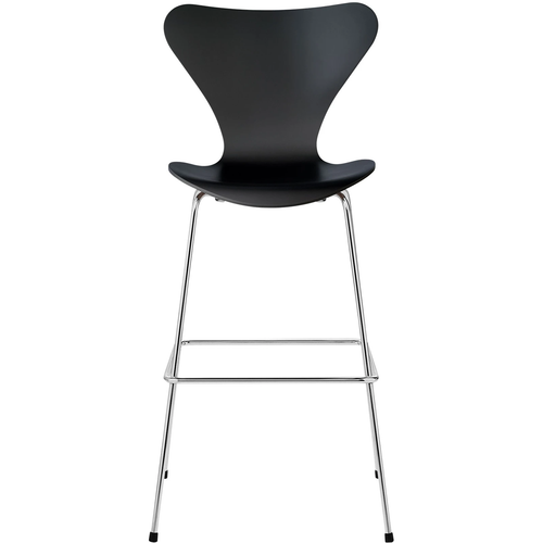 Photo of 3197 Sjuan, Lacquered Beech veneer, Ninegrey - Bar stools & Bar stools - Arne Jacobsen - Grey - Metal/wood