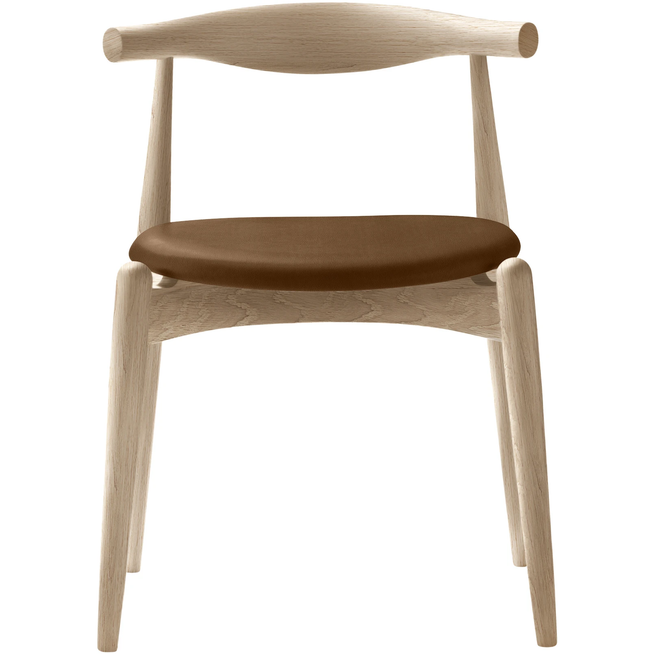 Photo of Carl Hansen - Ch20, White Oiled Oak, Leather Group C Sif - 95 - Dining Chairs - Hans J. Wegner - Wood