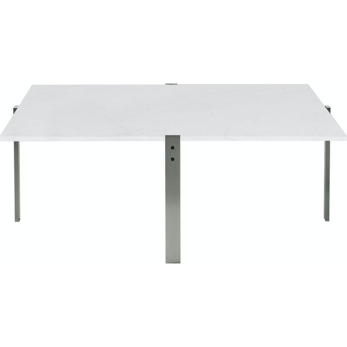 Photo of Pk65, White Marble, Rolled - Coffee Table - Poul Kjærholm - White - Metal/Stone