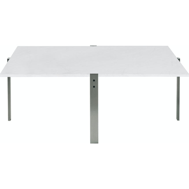 Photo of Pk65, White Marble, Rolled - Coffee Table - Poul Kjærholm - White - Metal/Stone