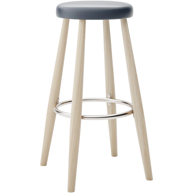 Photo of Carl Hansen - Ch56 High Stool, Soaped Oak, Leather Group B Thor - 350 - Bar stools & Bar stools - Hans J. Wegner - Wood - Leather/metal/wood