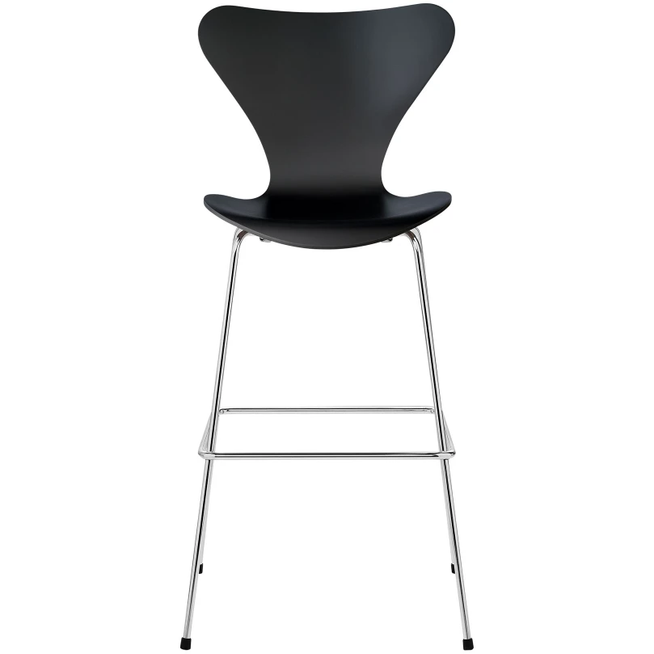 Photo of 3197 Sjuan, Coloured Ash veneer, Black - Bar stools & Bar stools - Arne Jacobsen - Black - Metal/wood