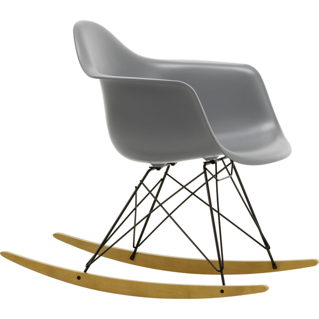 Photo of Eames Plastic Armchair Rar - 56 Granite Grey - White Base - Golden Maple - Matstolar - Charles & Ray Eames - Grå - Metall/trä/plast