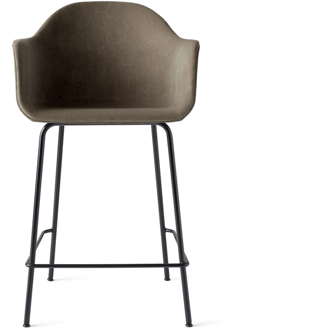 Photo of Harbour Counter Chair Black Steel Base Shell Textile City Velvet Ca7832/078 - Barstolar & Barpallar - Norm Architects - Svart - Metall/textilmaterial/syntetiskt/plast