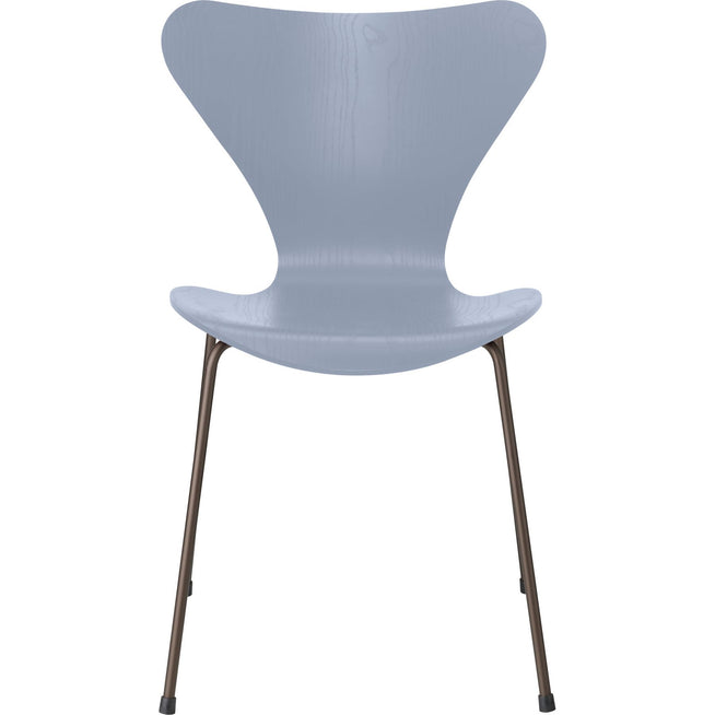 Photo of 3107 Seven, coloured box, Venetian Red, Underframe Brown Bronze - Dining chairs - Arne Jacobsen - Red - Metal/wood