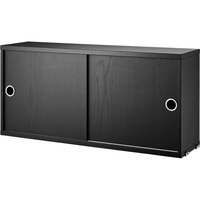 Photo of String Cabinets/Sliding Doors 78x20, Black Stained Ash - Shelving - Nils Strinning - Wood-coloured - Metal/Wood