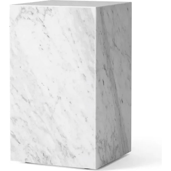 Photo of Plinth Tall White Marble - Småbord & Sidobord - Norm Architects - Vit - Sten