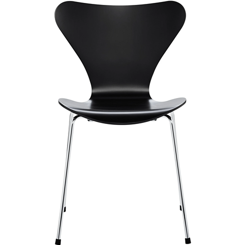 Photo of 3107 Sjuan - Lacquered Beech veneer Black - Dining chairs - Arne Jacobsen - Black - Metal/wood