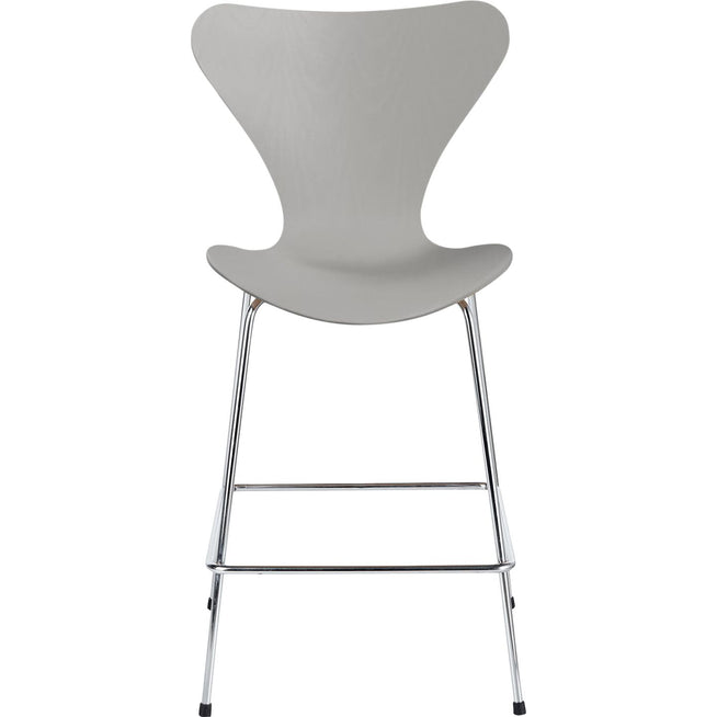 Photo of 3187 Sjuan, Coloured Ash veneer, Nine Grey - Bar stools & Bar stools - Arne Jacobsen - Grey - Metal/wood