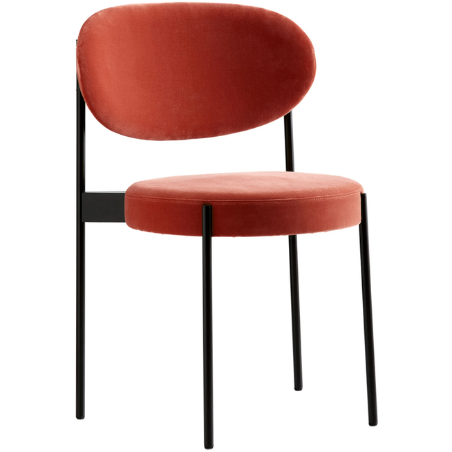 Photo of Series 430 Chair, Black Frame, Upholstered, Vidar, Col. 0152 - Matstolar - Verner Panton