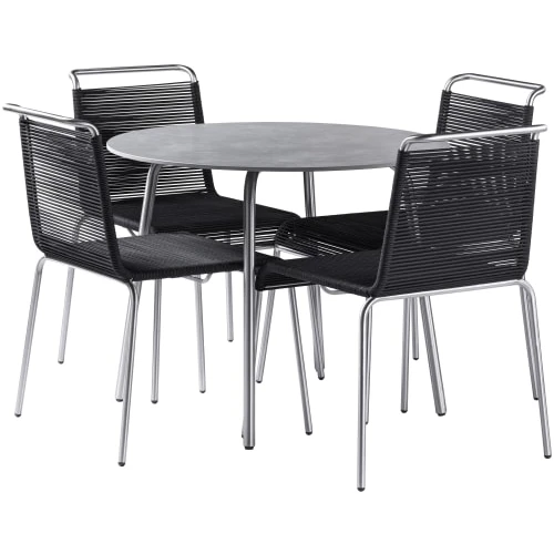 Photo of Salto & Sigsgaard Garden Furniture Set with 4 Chairs - Brick Garden - Grey/Black 1