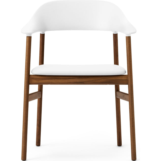 Photo of Herit Armchair Upholstery Smoked Oak Spectrum Leather White - Matstolar - Simon Legald - Vit - Läder/trä/plast