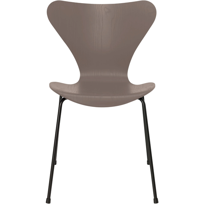 Photo of Sjuan 3107 Deep Clay Coloured Box/black - Dining chairs - Arne Jacobsen - Beige, grey - Metal/wood