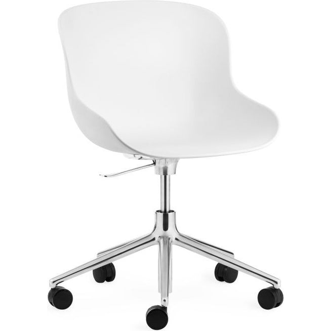 Photo of Hyg Chair Swivel Frame 5w Gas Lift - Office Chair - Seat: White / Frame: Aluminium - L: 72.5 x D: 72.5 x H: 78/92 x Sh: 38/52 cm