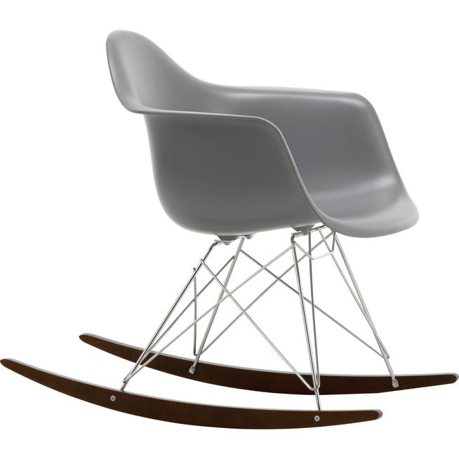 Photo of Eames Plastic Armchair Rar - 56 Granite Grey - Chrome Base - Dark Maple - Matstolar - Charles & Ray Eames - Grå - Metall/trä/plast