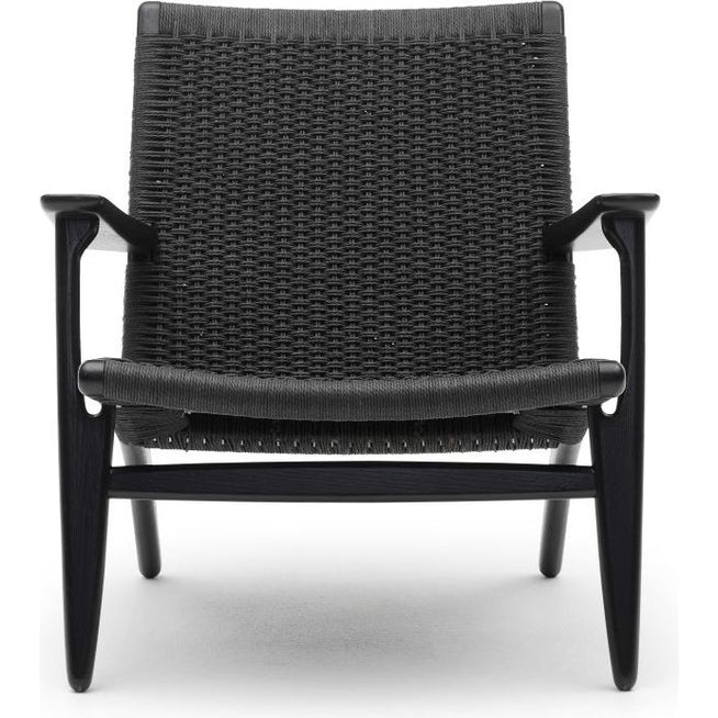 Photo of Carl Hansen - Ch25, black lacquered oak, natural braided paper string - Armchairs - Hans J. Wegner - Wood - Natural material/wood