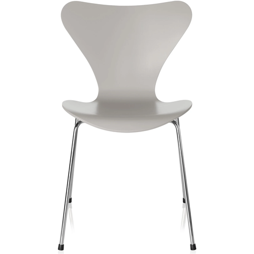 Photo of 3107 Sjuan, lacquered beech veneer, Nine Grey - Dining chairs - Arne Jacobsen - Grey - Metal/wood