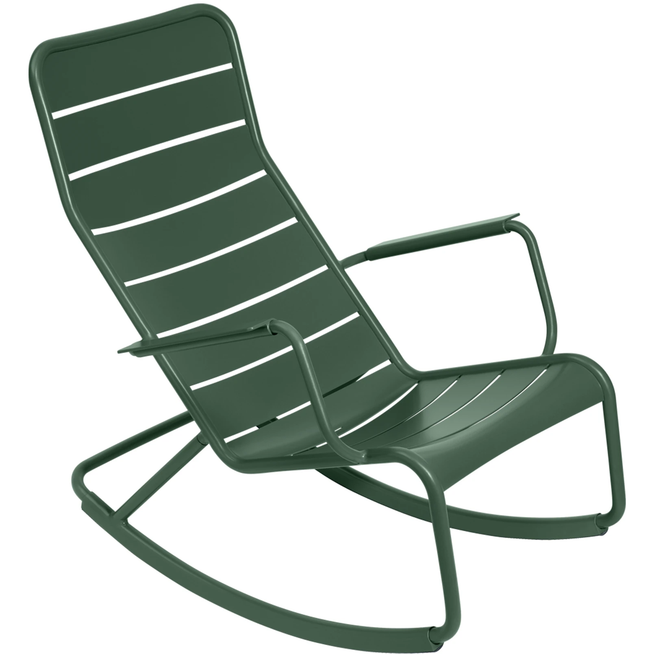 Photo of Luxembourg Rocking Chair Cedar Green 02 - Outdoor armchairs - Frédéric Sofia - Metal