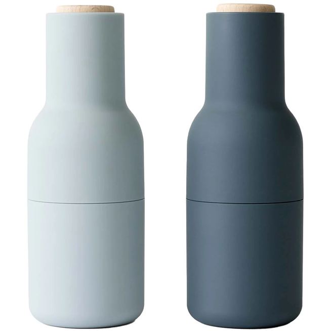 Photo of Bottle Grinder Blues Plastic, Beech Lid - Norm Architects - Blå