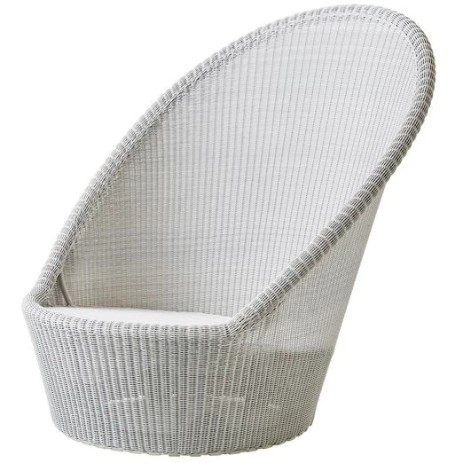 Photo of Kingston Solstol M. Hjul - Loungestol - White Grey/weave - W92 X D102 X H98 Cm