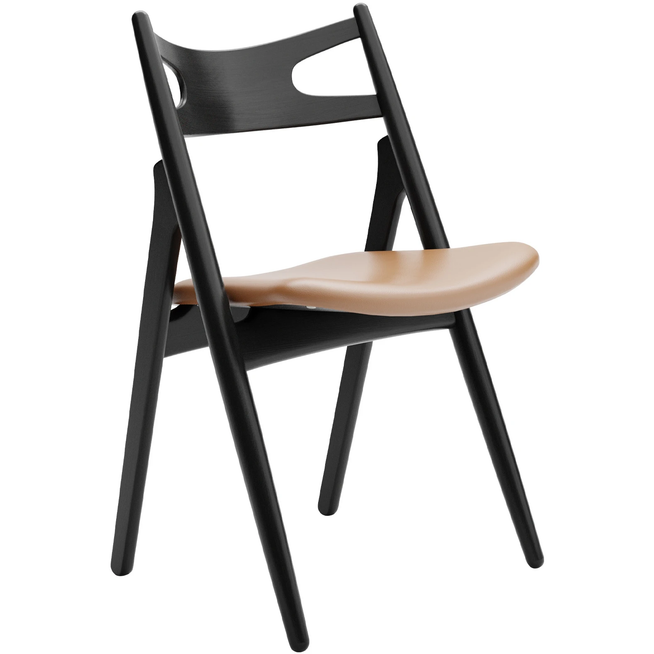 Photo of CH29p Sawbuck Chair - Black Lacquered Oak