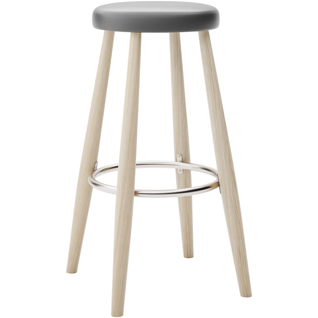 Photo of Carl Hansen - Ch56 High Stool, Soaped Oak, Leather Group B Thor - 359 - Bar stools & Bar stools - Hans J. Wegner - Wood - Leather/metal/wood