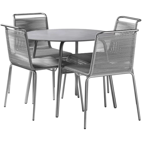 Photo of Salto & Sigsgaard Garden Furniture Set with 4 Chairs - Brick Garden - Grey 1