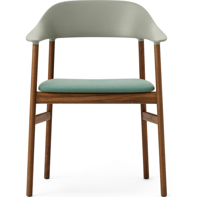 Photo of Herit Armchair Upholstery Smoked Oak Synergy Dusty Green - Dining Chairs - Simon Legald - Green - Leather/Wood/Plastic