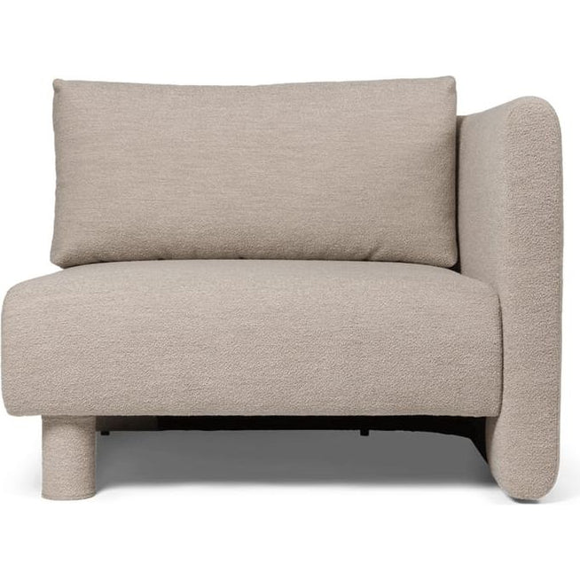 Photo of Dase Sofa - Modulsofa - Armrest Right - Soft Bouclé - Natural - W: 100 X H: 73 X D: 100 Cm