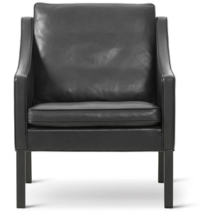 Photo of Mogensen Club Chair 2207 By Børge Mogensen - Lænestol - Max 98 Black / Black Lacquered Oak - W69 X D84 X H84 X Sh43 Cm