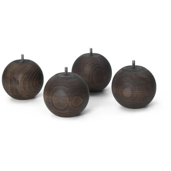 Photo of Pearl Legs - Sengeben - Pearl Legs - Set Of 4 - H10 - Dark Stained Beech - W12 X D12 X H12.5 Cm