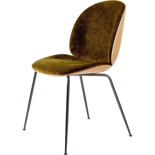 Photo of Beetle Dining Chair, Front Upholstered, Conic Base