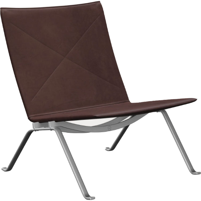 Photo of Pk22, Leather, Embrace Chocolate - Armchairs - Poul Kjærholm - Brown - Leather/metal