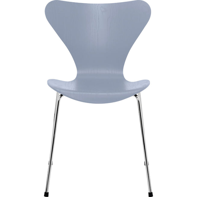 Photo of Sjuan 3107 Lavender Blue Coloured Ash/chrome - Dining chairs - Arne Jacobsen - Blue - Metal/wood