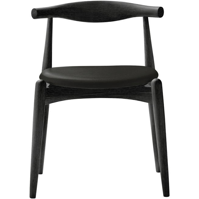 Photo of Carl Hansen - Ch20, Black lacquered oak, Leather group B Thor - 359 - Dining chairs - Hans J. Wegner - Black - Wood