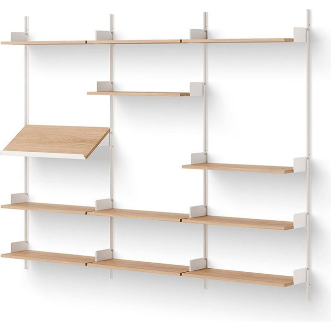 Photo of New Works Display Shelf - Reolsystem - Oak / White - H190 X W243.5 X D30.5 Cm