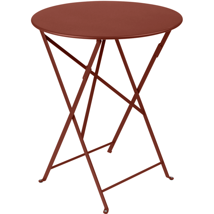 Bistro Table Ø 60 cm, Red Ochre - Small Table & Side Table Outdoor - Red - Metal