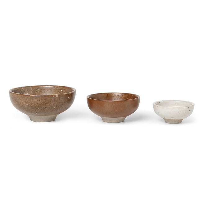 Photo of Petite Bowls - Set Of 3 - Skål - Brown - Skål L: 4,5 X 10 X 10 Cm Skål M: 3,7 X 8 X 8 Cm Skål S: 2,9 X 6 X 6 Cm
