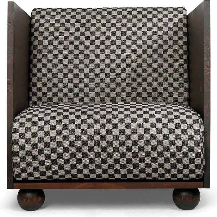 Photo of Rum Lounge Chair - Loungestol - Rum Lounge Chair Check - Dark Stained/sand/black - W80 X D86 X H84 Cm