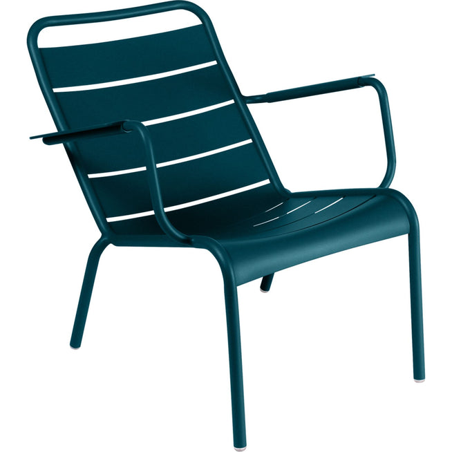 Photo of Luxembourg Low Armchair Acapulco Blue 21 - Outdoor dining chairs - Frédéric Sofia - Blue - Metal