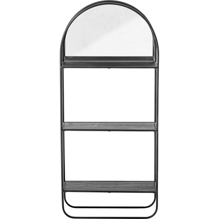 Photo of Mirror with shelves metal - black