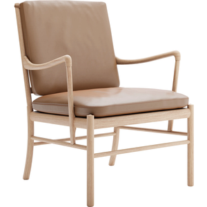 Photo of Carl Hansen - Ow149 - Colonial Chair, White Oiled Oak, Leather Group C Sif